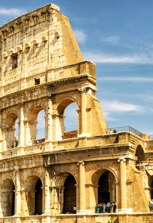 The Colosseum (Coliseum) in Rome, Italy. The Colosseum is an important monument of antiquity and is one of the main tourist attractions of Rome.の写真素材