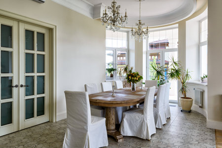 Modern living room interiorのeditorial素材