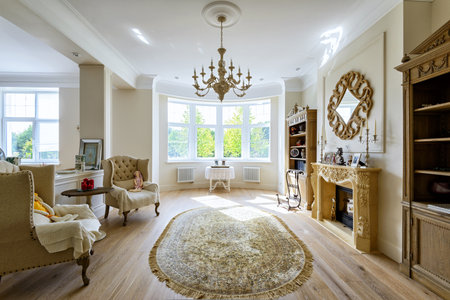 Modern living room interiorのeditorial素材