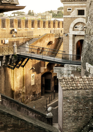 Inside the Castel Sant`Angelo in Rome, Italyのeditorial素材