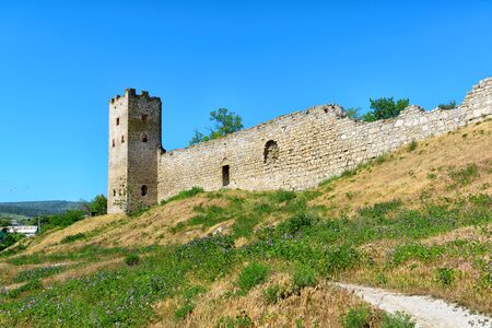 Ancient Genoese fortress in the city of Feodosia, Crimea, Russiaの写真素材