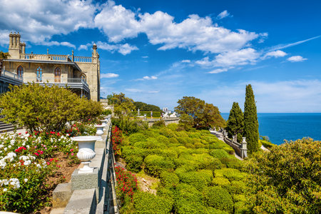 Vorontsov Palace in the resort town of Alupka. This palace is one of the attractions of the Crimea.のeditorial素材