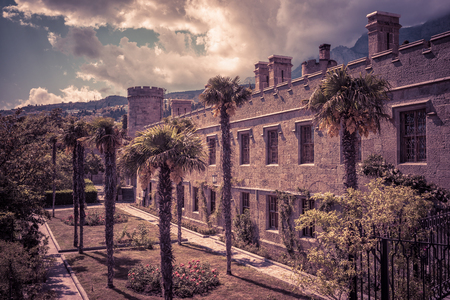 Vorontsov Palace in the resort town of Alupka. This palace is one of the attractions of Crimea.の写真素材