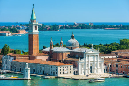 San Giorgio Maggiore church on the island of the same name in Venice, Italyのeditorial素材