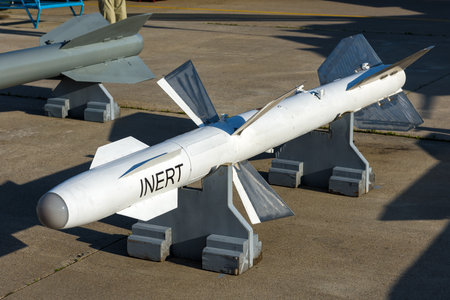 Moscow Region - July 21, 2017: Bombs and missiles for the russian air fighter at the International Aviation and Space Salon (MAKS) in Zhukovsky.のeditorial素材