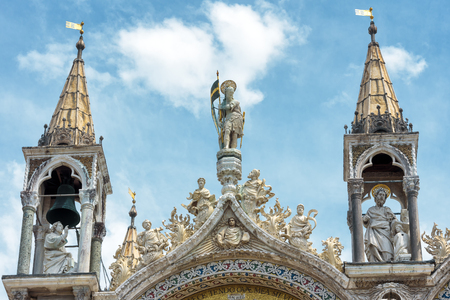 Basilica di San Marco (Saint Mark`s Basilica) in Venice, Italy. Basilica di San Marco was built in the 12th century and is the main tourist attraction of Venice.の写真素材
