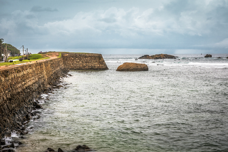Ruin of Galle Fort on the southwest coast of Sri Lanka. This fortress was built in 1588, then fortified by the Dutch during the 17th cent.の写真素材