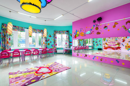 Moscow - June 24, 2014: Large room for children's partiesのeditorial素材