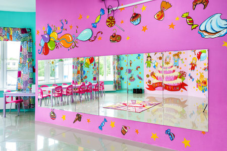 Moscow - June 24, 2014: Large room for children's partiesのeditorial素材