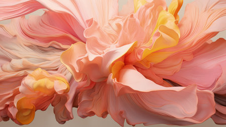 Swirl of pink liquid texture background, abstract wavy pattern of pastel oil paint. Splash of cream or watercolor. Concept of art, design, wave, structure, water, sculpting and wallpaper. Generative AI.の素材
