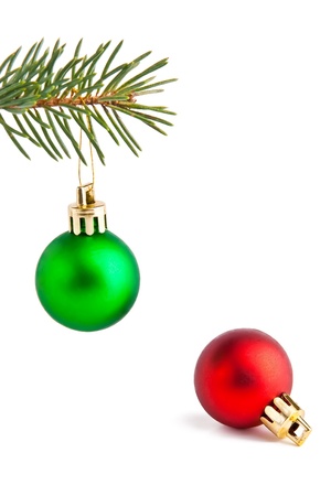Pine-tree and christmas ballsの写真素材