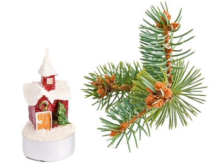 Pine-tree and house-candle.の写真素材