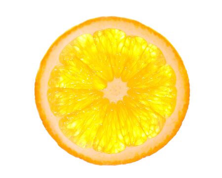 Orange slice is isolated on the white.の写真素材