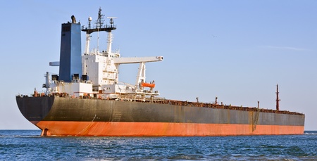 A big cargo ship in the sea.の写真素材
