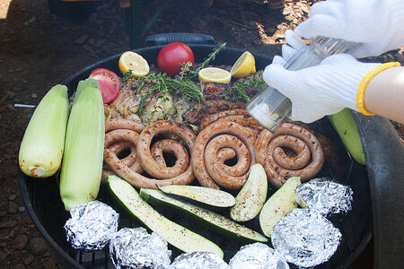 Cooking barbecue shootingの写真素材