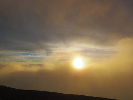 Sunset taken from the mountain of Hawaiiの写真素材