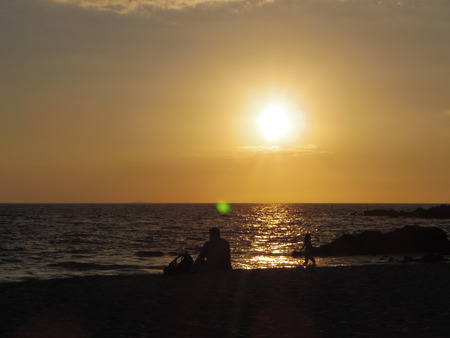 Sunset beach of Hawaiiの写真素材