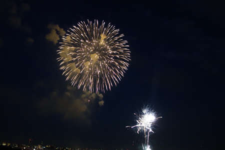 Shooting firework from Toda City の写真素材