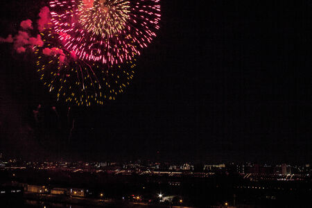 Shooting firework from Toda City の写真素材