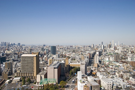 Shinjuku, Ikebukuro district of Aerialのeditorial素材