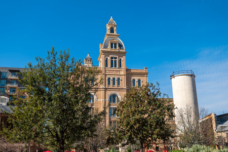 SAN ANTONIO, TX - 24 JAN 2020: Historic Hotel Emma is a modern luxury hotel created from an extremely old factory building on the River Walk in the Historic Pearl District of San Antonio.のeditorial素材