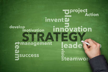 Strategy on Blackboardの写真素材