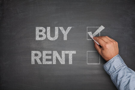 Buy or rent on Blackboardの写真素材