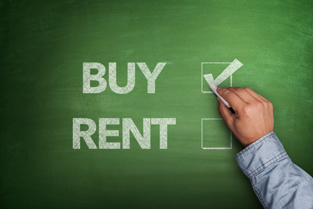 Buy or rent on Blackboardの写真素材