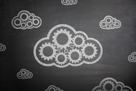 Cloud computing concept with couple cloudsの写真素材