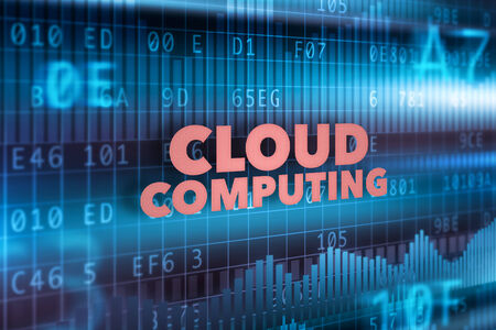 Cloud computing technology concept blue background
