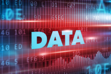 Data concept background red background concept blue textの写真素材