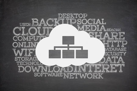 Cloud computing concept with cloud and devicesの写真素材