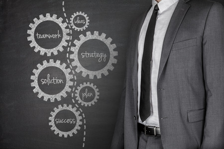 Business plan on Blackboardの写真素材