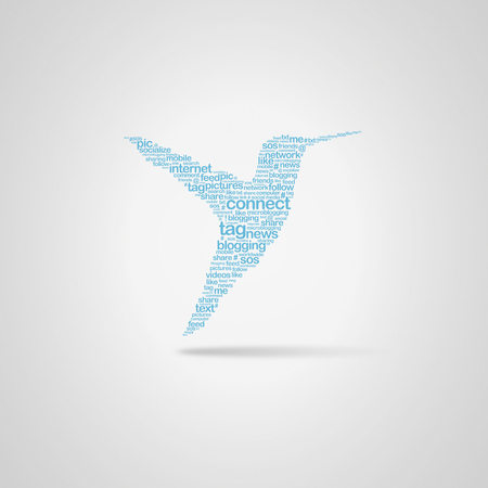 Bird shape word cloudの写真素材