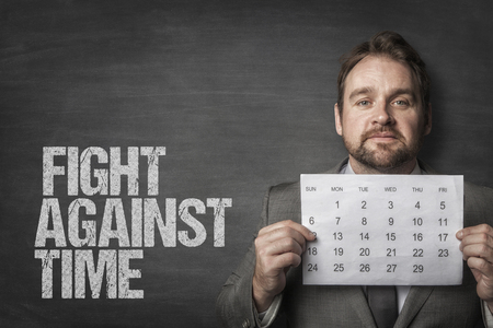 Fight against time textの写真素材