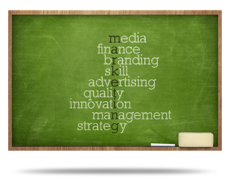 Marketing puzzle word on blackboardの写真素材