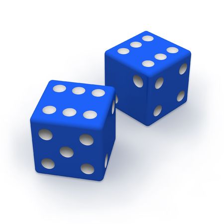 Blue diceの写真素材