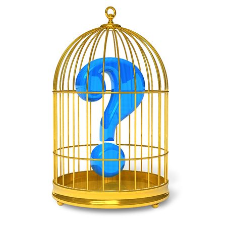 Question in cageの写真素材