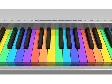 Rainbow piano keyboardの写真素材