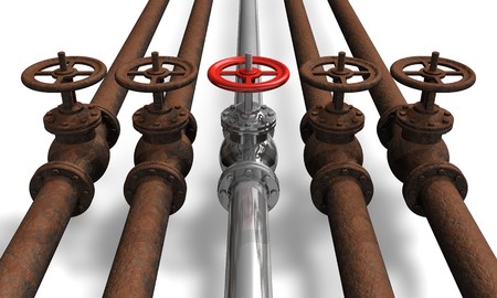 New pipeline within rusty onesの写真素材