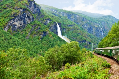 By the train across Scandinavian mountainsの写真素材