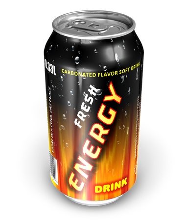 Energy drink in metal canの写真素材
