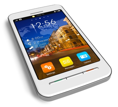 Stylish white touchscreen smartphone Stylish white touchscreen smartphone
