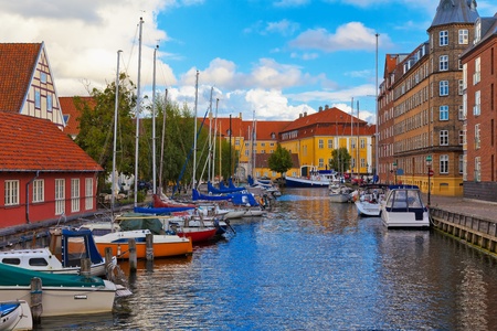 Scenic summer view of the Old Town in Copenhagen, Denmarkの写真素材