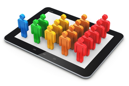 Mobile social media networking and client management growth conceptの写真素材
