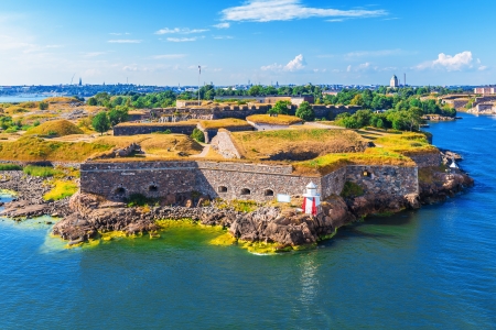 Scenic summer aerial view of Suomenlinna  Sveaborg  sea fortress in Helsinki, Finlandの写真素材