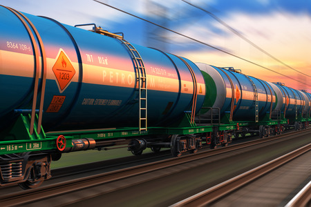 Cargo railway shipping industry and freight railroad transportationの写真素材