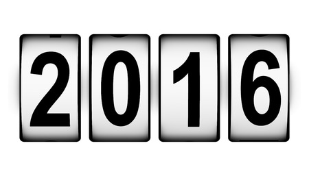 Creative abstract New Year 2016 beginning celebration concept isolated on white backgroundの写真素材