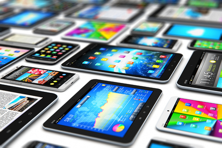 Creative abstract mobility and digital wireless communication technology business concept: 3D render...