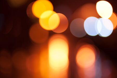 Night outdoor city street lights with color defocused bokeh blur backgroundの写真素材